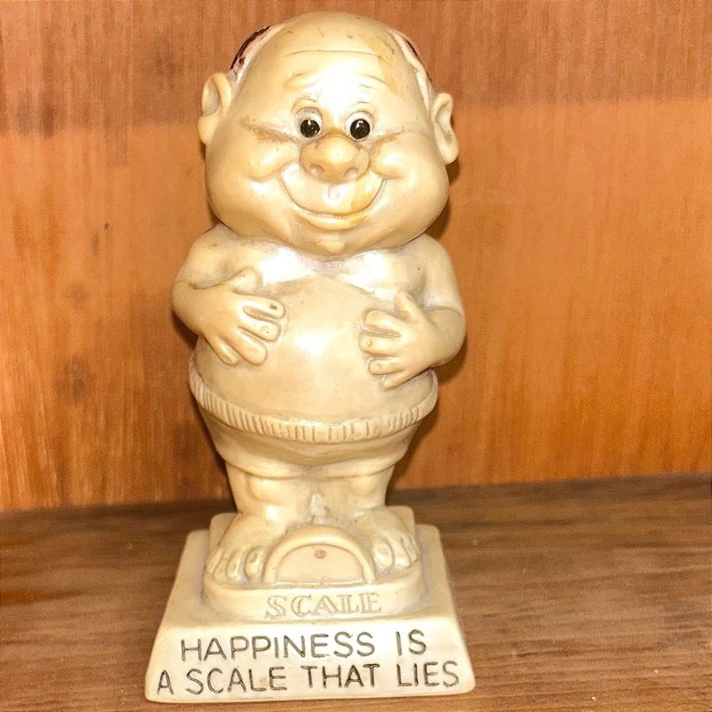Vintage 1973 Wallace Berrie Happiness Is a Scale That Lies Figurine